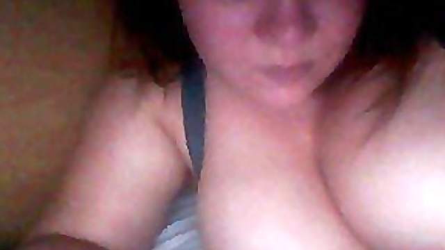 Horny Brunette Teen Shows Her Big Round Boobs and her Pierced Pussy On Webcam