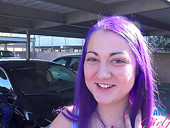 Lily Adams enjoys while getting fingered in the car - POV video