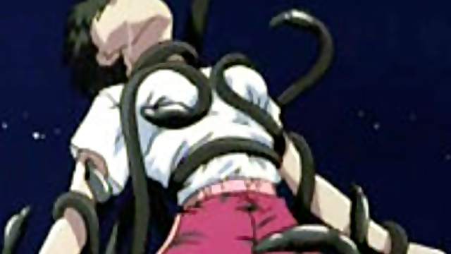 Hentai girl caught and brutally drilled by tentacles monster