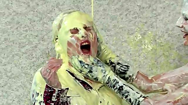 WAM scene with two lesbos showing messy legs