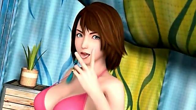 3d anime hottie giving BJ and getting doggy fucked