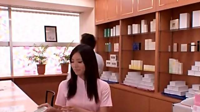 Cute asian nurse caught in a hot threesome at work
