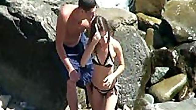 Horny Voyeur Couple Caught Fucking On The Beach By a Spy Cam