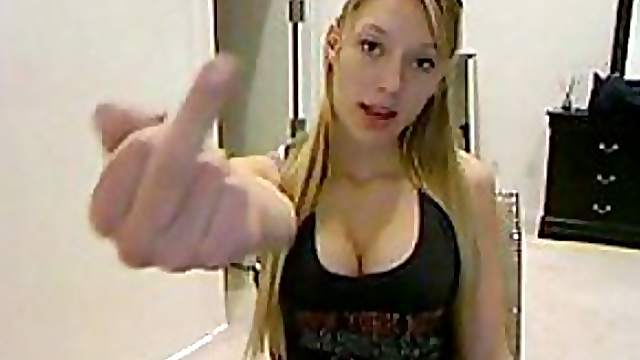 Perfect Blonde Babe Tells Guys What To Do When Wanking Their Cocks