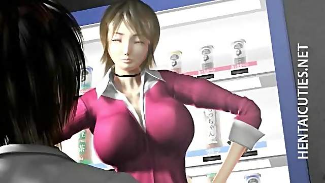 Sexy anime bitch gives oral sex
