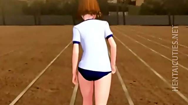 Sexy 3D anime cutie gets fucked outdoors