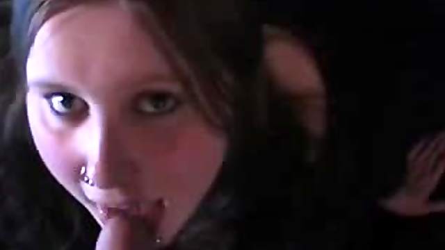 Lewd pierced teen enjoys sucking a dick in homemade POV clip