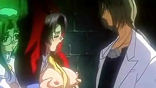 Bondage hentai gets hard threesome fucked by shemale anime nurse