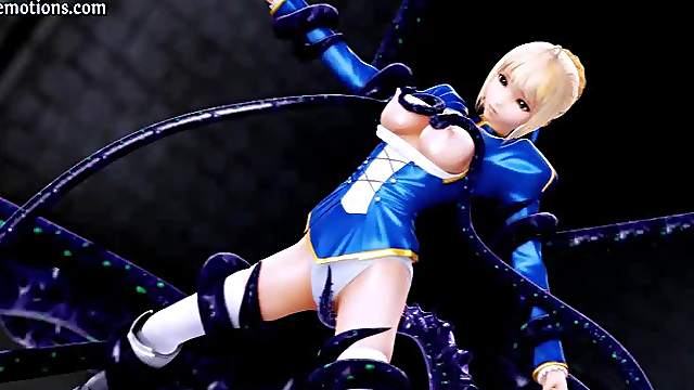 Animated sweety gets holes laid