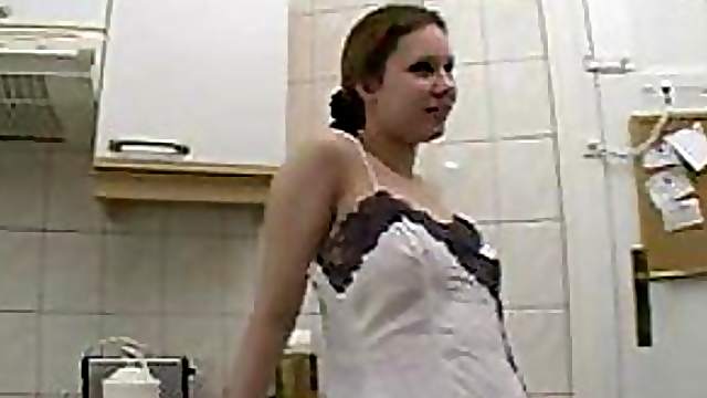 Beautiful German Babe Strips and Then Gets Her Pussy Banged Hard
