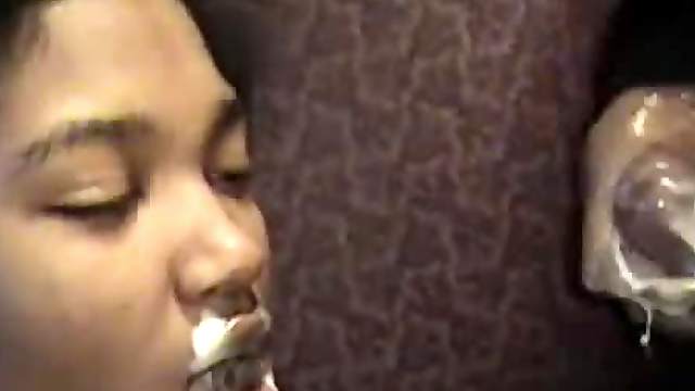 POV video with Indian girl blowing cock and getting facialed