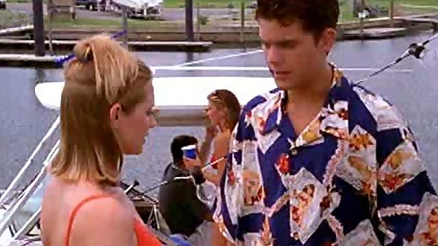 Sexy Meredith Monroe Walks Around The Harbor In a Hot Orange Bikini