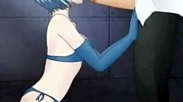 Anime cutie sucks and deepthroats a very long prick