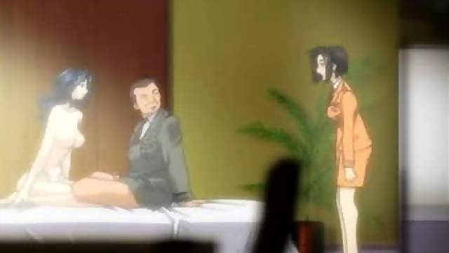Pretty anime chick enjoys sucking some guy's massive prick
