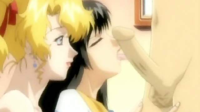 Anime babe gets strapon anally