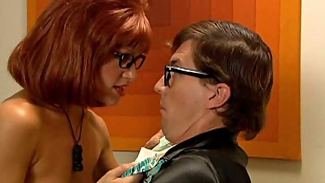 Redhead Beverly Lynne Masturbating with her Sexy Glasses On