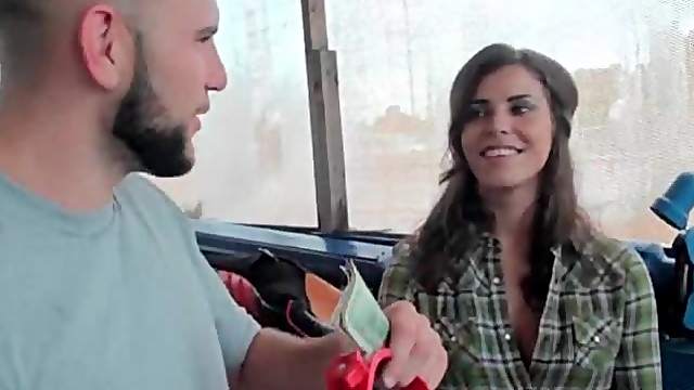 Teen couple plays sex games and fucks for money