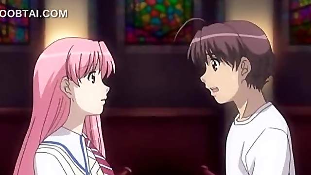 Anime sweet girl showing her dick sucking skills