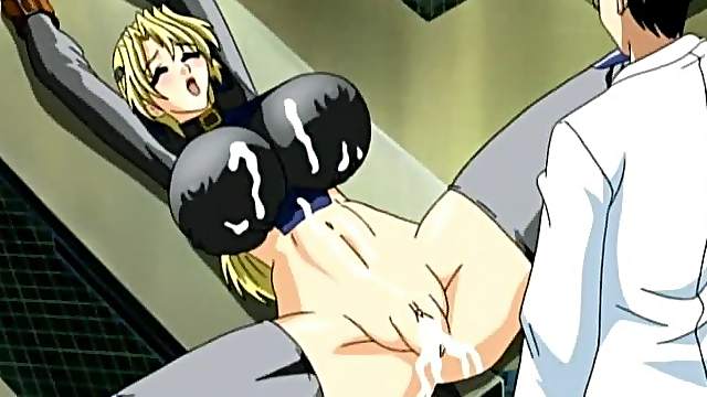 Captive hentai gets squeezed her bigboobs and brutally fucked by doctor