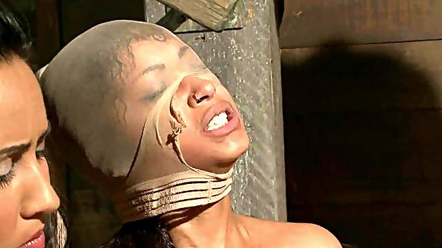 Nasty Skin Diamond gets choked and dominated by a couple