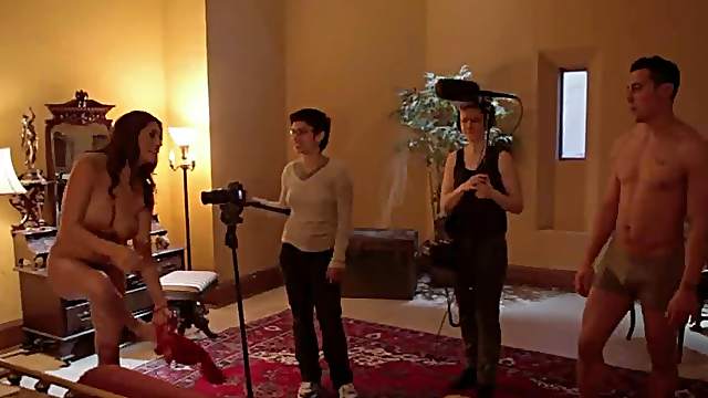 Curvy brunette Andy San Dimas's backstage video with Lorelei Lee