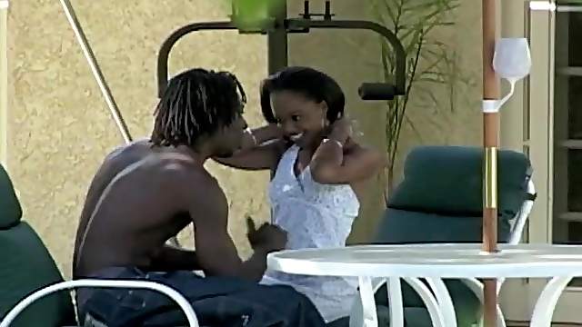 Kinky ebony with piercing on her face gets a huge black one