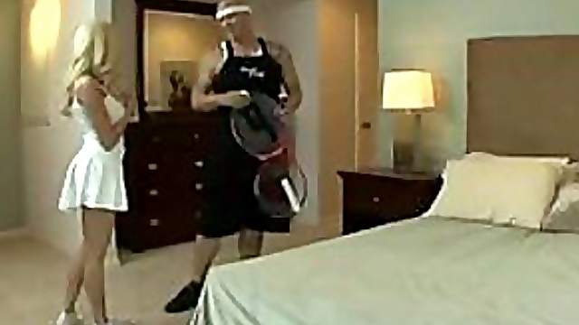 Blonde MILF Ginna Lyn Sucks and Fucks Her Tennis Instructor's Cock
