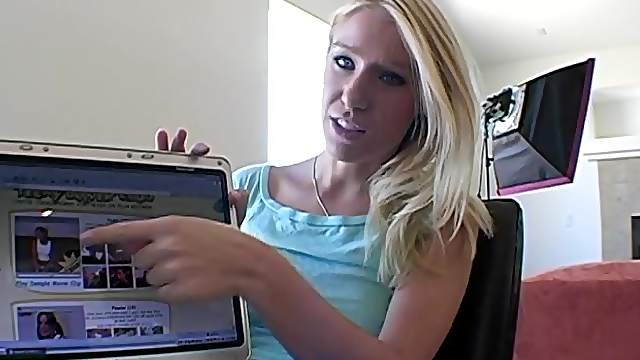 Slim blonde Allie has fun in her room and rubs her vag with a bottle