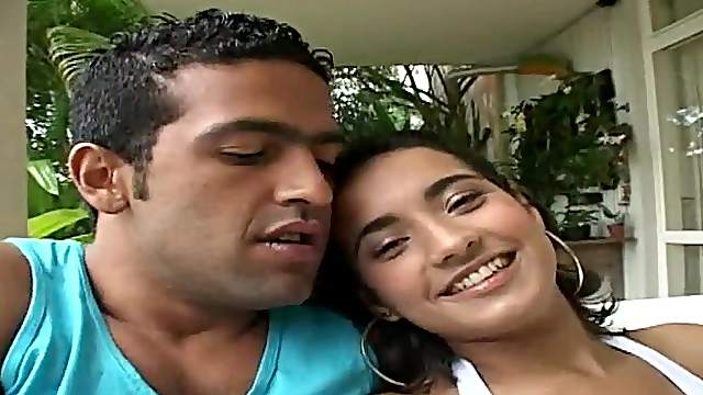 Hot Latina sucks a hard cock before being fucked
