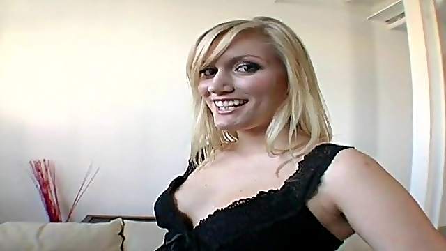 Tiffani sucks and rides a prick after toying her shaved vagina