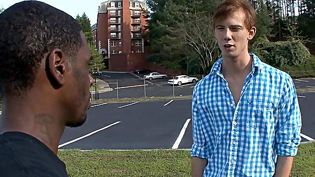 A Whitey sucks a huge black dick and gets fucked in the ass