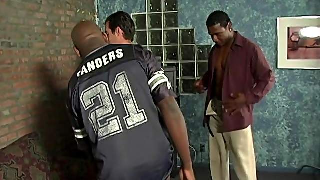 Slutty twink gets his butt unforgettably fucked by two black dudes