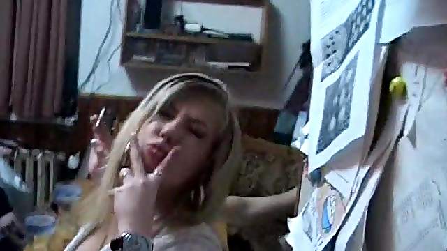A Russian girl sits on guy's face and gets fucked in a homemade vid
