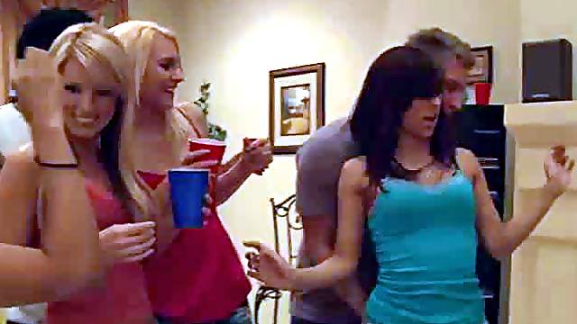 Awesome Threesome With Cum Swapping Babes