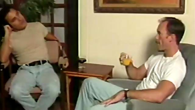 Vintage man with a mustache gets head and fucks an ass