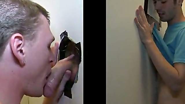 Handsome gay enjoying his massive cock being given blowjob