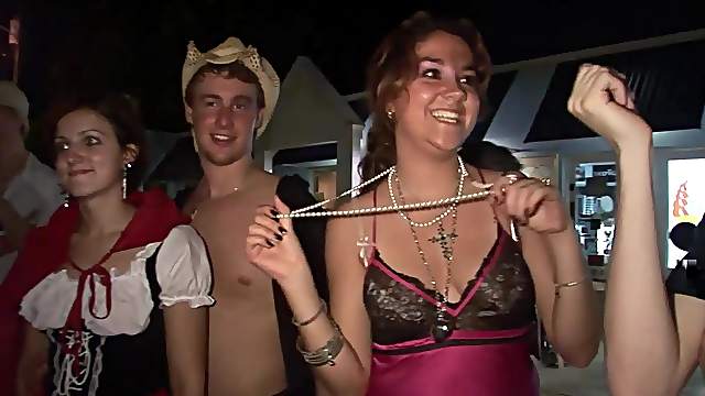 Kinky ladies flash their tits in hot party clip