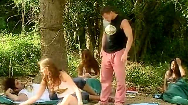 Beautiful Lesbians Get Double Penetrated At an Outdoor Group Sex Party