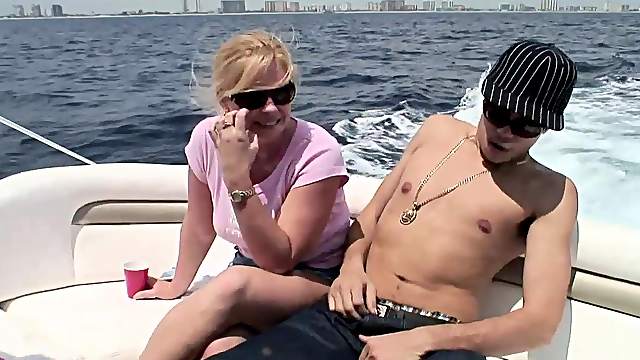 Ardent cock-riding scene in a boat with big-assed Cameron Keys