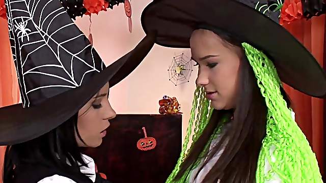 Victoria Sweet And Leony Dark Have A Lesbian Halloween Party