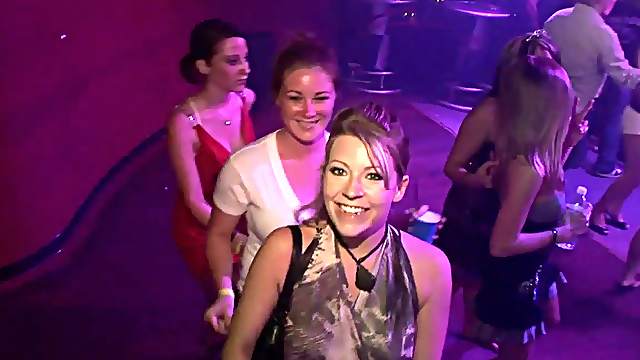 Gorgeous College Babes Get Wild And Flashy At The Club
