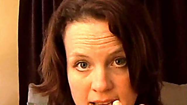 Alluring brunette getting nasty facial cumshot in homemade porn