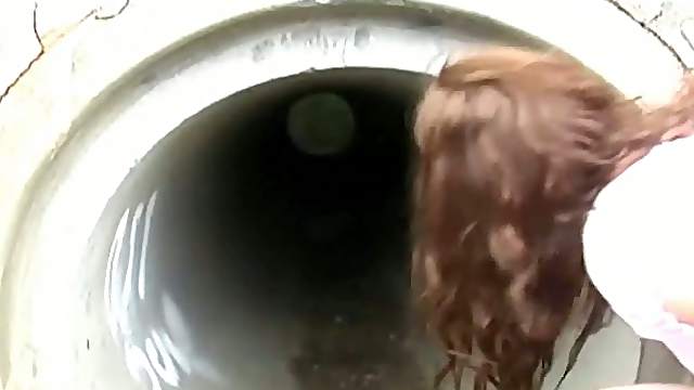 Redhead September Scott walks around and takes interview outdoor