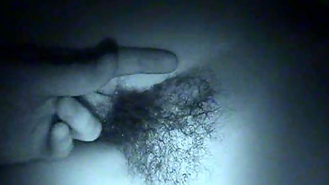 Her hot hairy pussy finds the pleasure in dark