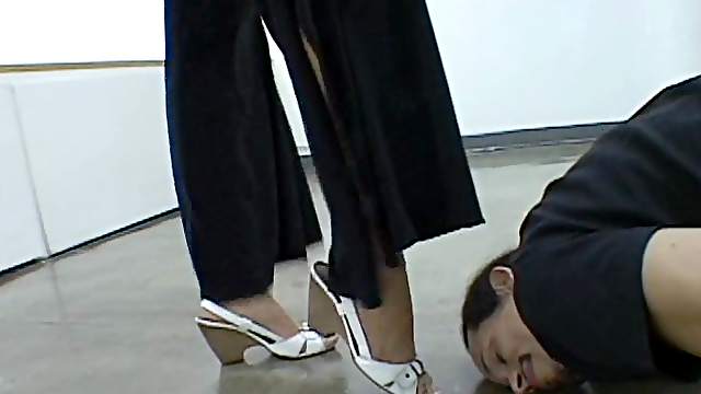 Beautiful blonde with big boobs getting her toes sucked
