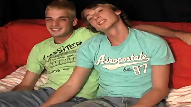 Blonde gay guy with a hot tattooed body sucking his boyfriend's cock