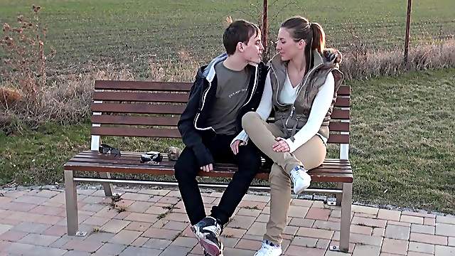 Sex with his leggy teen girlfriend is the hottest thing ever