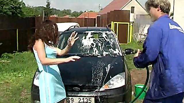 Stunning damsel gets her anal ripped on the car's hood
