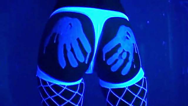 Britney Spring cock teasing under a fluorescent light