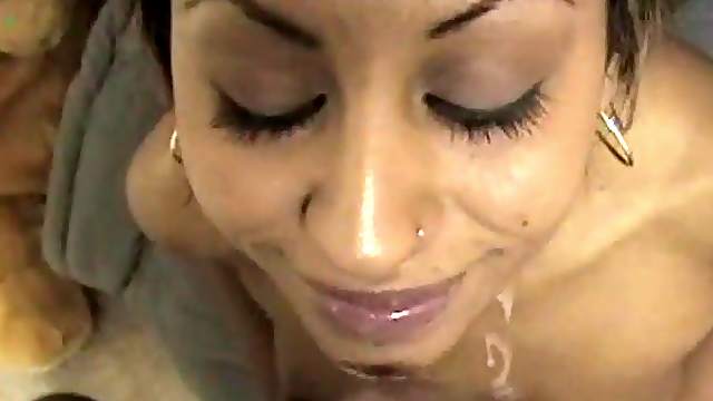 Nice tits amateur cowgirl delivers a wild blowjob then swallows cum